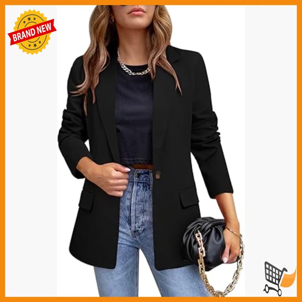 Women's Regular Fit Blazer with Leopard Lining, Long Sleeve, Notched Lapel